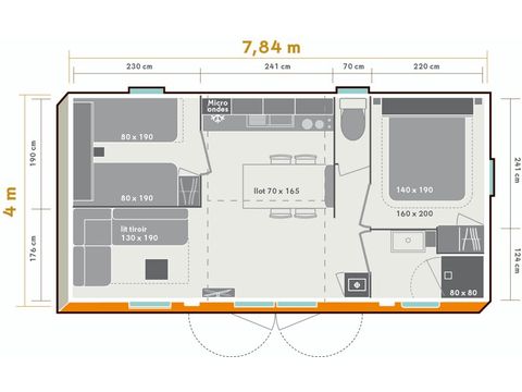 Mobilhome 4 personnes - Confort+ 2ch 4p