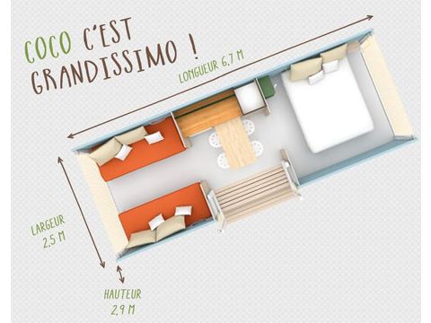 BUNGALOW TOILÉ 4 personnes - Coco Sweet (sans sanitaires)