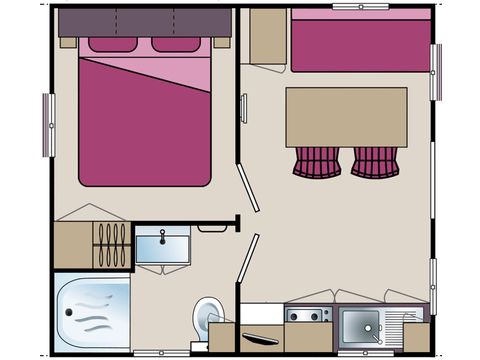 Mobilhome 2 personnes - duo terrasse coté étang