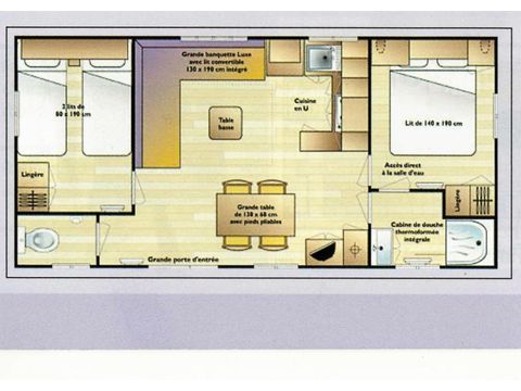 MOBILHOME 7 personnes - Mobil-home 5/7 places. TV 5/7 pers