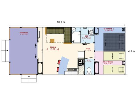 TENTE TOILE ET BOIS 4 personnes - LODGE PREMIUM SWEET