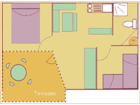 BUNGALOW 3 personnes - AZUR (sans draps ni serviettes) BUNGALOW 3 personnes - AZUR (sans draps ni serviettes)