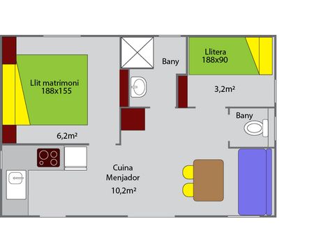 MOBILHOME 4 personnes - BASIC COMPACT FAMILY
