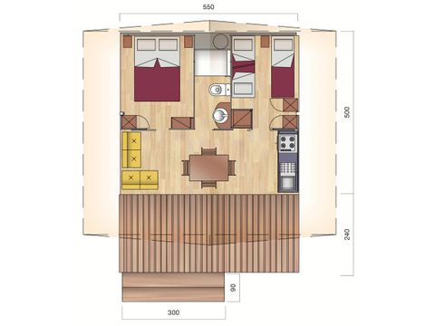 TENTE TOILE ET BOIS 5 personnes - TREND LODGE