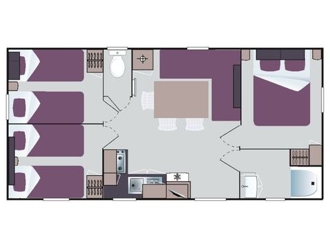 Mobilhome 6 personnes - Loisir+ - 3 chambres - 30m²