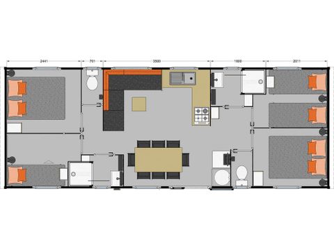 MOBILHOME 8 personnes - 4 CHAMBRES PREMIUM 2 SALLE D EAU MOBILHOME 8 personnes - 4 CHAMBRES PREMIUM 2 SALLE D EAU