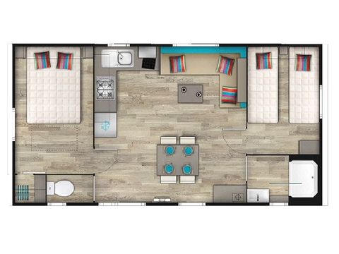 MOBILHOME 4 personnes - MH 2 CHAMBRES CONFORT PMR MOBILHOME 4 personnes - MH 2 CHAMBRES CONFORT PMR