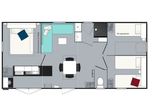 Mobilhome 8 personnes - Loisir+ 8 personnes 3 chambres 34m²