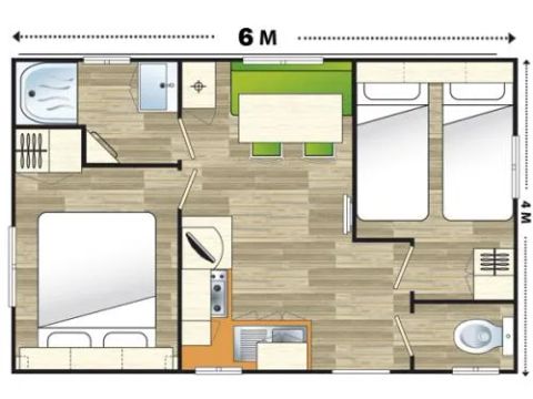 MOBILHOME 4 personnes - PELICAN + TV MOBILHOME 4 personnes - PELICAN + TV