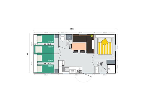 MOBILHOME 6 personnes - LE PANORAMIQUE PRIVILEGE Vue Réserve 6 pers