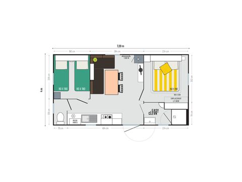 MOBILHOME 4 personnes - PREMIUM - Quartier Réserve