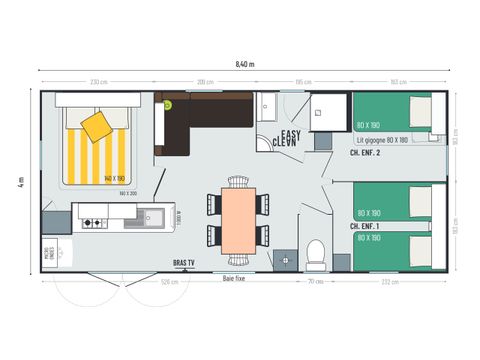 Mobilhome 6 personnes - Riviera - 3 chambres