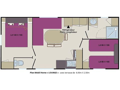 MOBILHOME 6 personnes - Lounge
