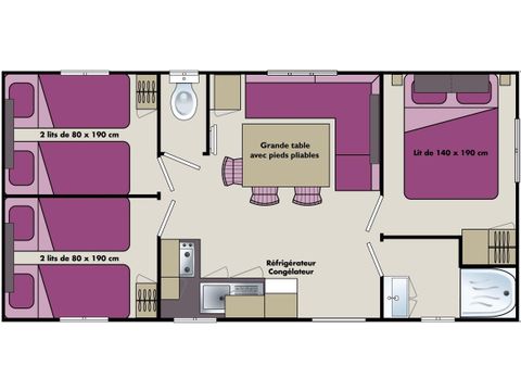 MOBILHOME 6 personnes - Lounge Plus - 3 chambres