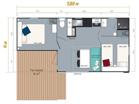 MOBILHOME 6 personnes - Loggia - 2 chambres