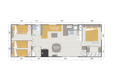 MOBILHOME 8 personnes - Excellence 3 chambres