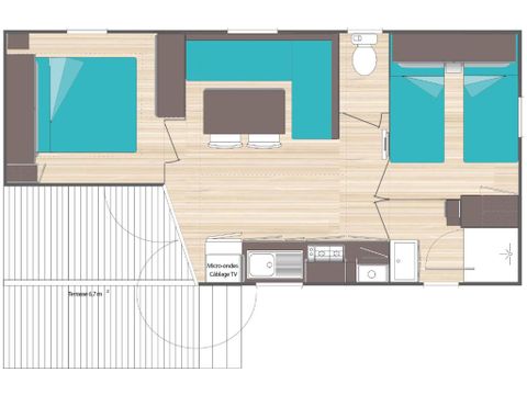 MOBILHOME 6 personnes - Izard- 6 personnes- 2 chambres