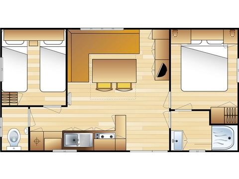 MOBILHOME 6 personnes - Liège- 6 personnes- 2 chambres- climatisation
