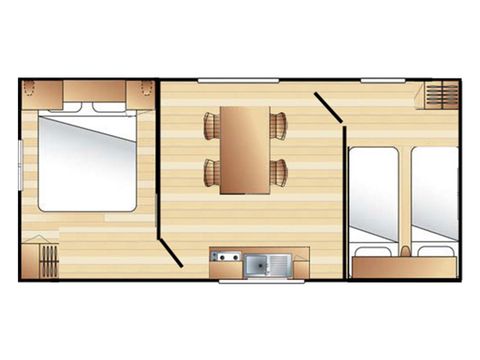 MOBILHOME 4 personnes - Casot (sans eau, sans sanitaires) 4 personnes- 2 chambres