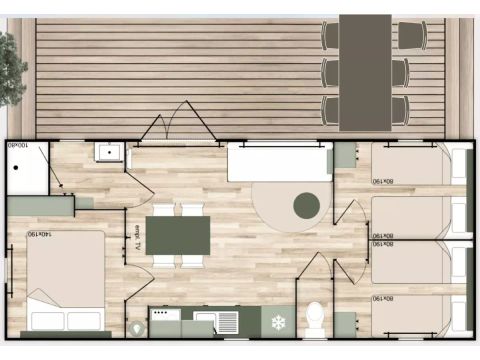 MOBILHOME 8 personnes - Mobil Home Terracotta 4 Pièces 6/8 Personnes