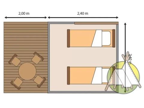 TENTE TOILE ET BOIS 2 personnes - "CYCLOTENTE"  * NOUVEAUTE 2022 *
