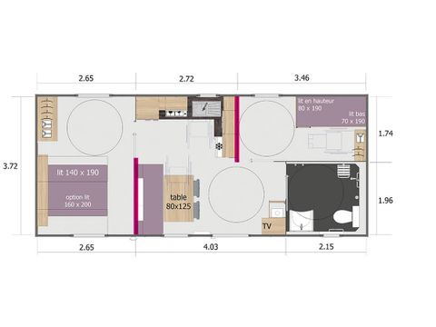 MOBILHOME 4 personnes - Cottage Carennac - Accès PMR