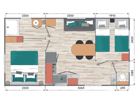 MOBILHOME 4 personnes - Privilège 2ch - TV - 27m²- vue mer