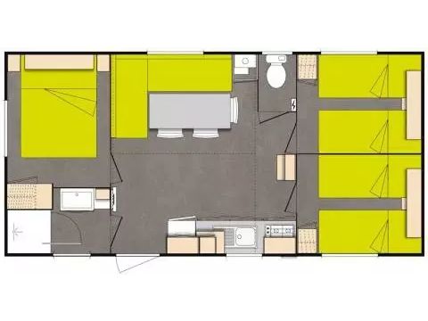 MOBILHOME 4 personnes -  Eco 4 Pièces 6 Personnes