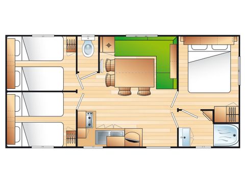 MOBILHOME 6 personnes - Mobil home Ciela Confort Compact - 3 chambres