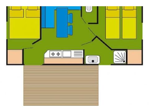 MOBILHOME 4 personnes - Comfort | 2 Ch. | 4 Pers. | Terrasse surélevée | Clim.