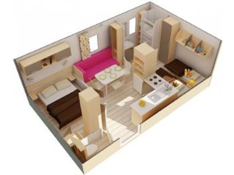 MOBILHOME 4 personnes - CANCUN - 2 Chambres - SAMEDI