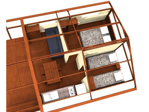BUNGALOW TOILÉ 5 personnes - FREEFLOWER CONFORT, sans sanitaires