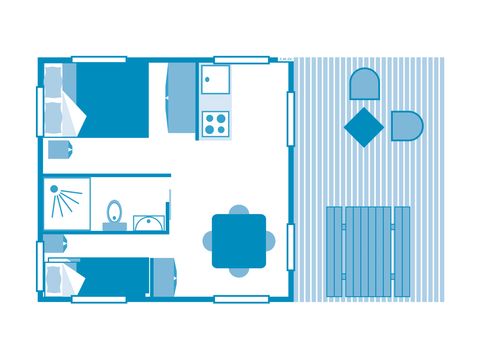 TENTE TOILE ET BOIS 4 personnes - LODGE 4p 2ch ****