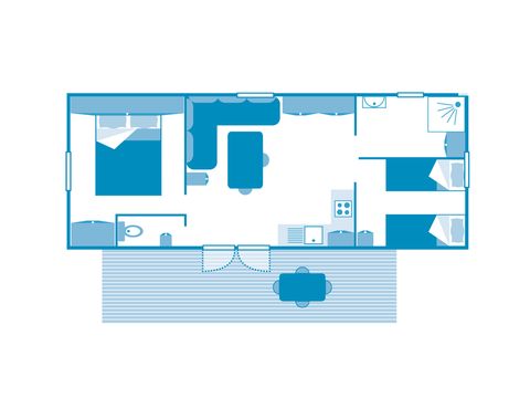 MOBILHOME 5 personnes - COTTAGE 4/5p 2ch ***