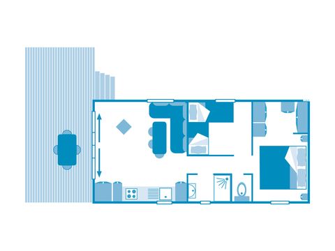 MOBILHOME 5 personnes - COTTAGE 5p 2ch ****