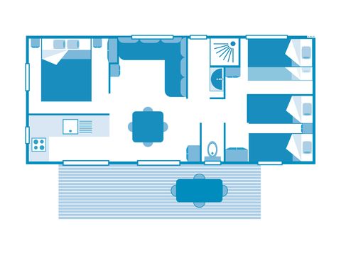 MOBILHOME 6 personnes - COTTAGE 5/6p 3ch ***