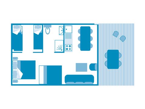 TENTE TOILE ET BOIS 7 personnes - LODGE SAFARI 7p 3ch ****