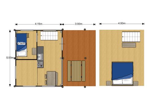 BUNGALOW TOILÉ 4 personnes - Tente Lodge