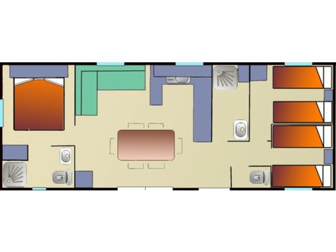 MOBILHOME 7 personnes - Sunêlia Prestige 40m², 6-7pl - 3ch