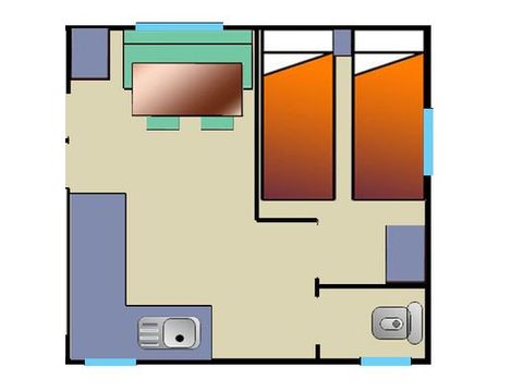 MOBILHOME 4 personnes - COTTAGE CONFORT PREMIUM