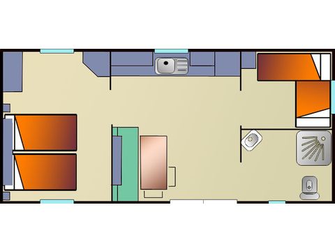 MOBILHOME 6 personnes - Loisir Confort PMR 32m², 4-6pl-2ch