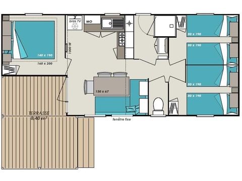 MOBILHOME 6 personnes - Premium 3 AC