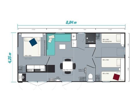 MOBILHOME 6 personnes - 3 chambres