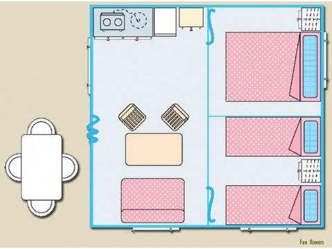 BUNGALOW TOILÉ 4 personnes - Funflower sans sanitaires