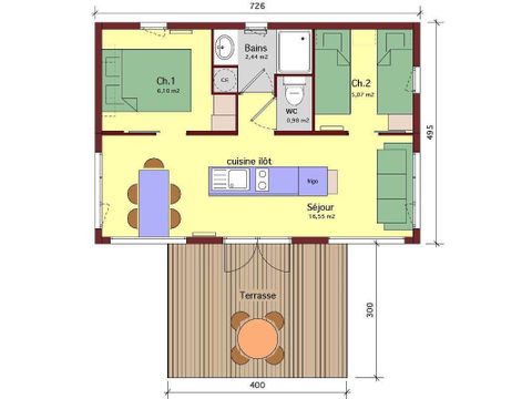 CHALET 4 personnes - SURPRISE 35 m2 CHALET 4 personnes - SURPRISE 35 m2