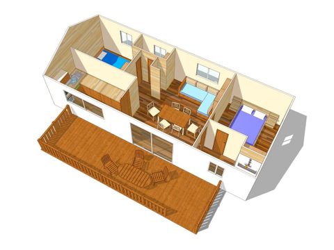 Mobilhome 6 personnes - Comfort XL | 2 Ch. | 4/6 Pers. | Terrasse surélevée | Clim.