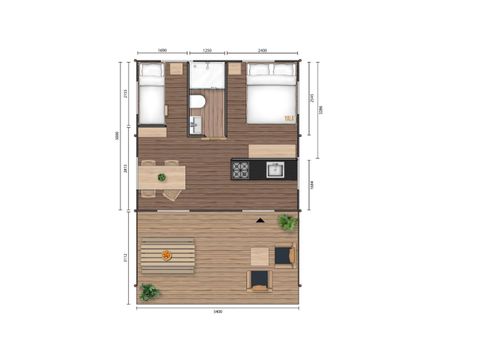 TENTE TOILE ET BOIS 4 personnes - Tente Lodge 4 pers