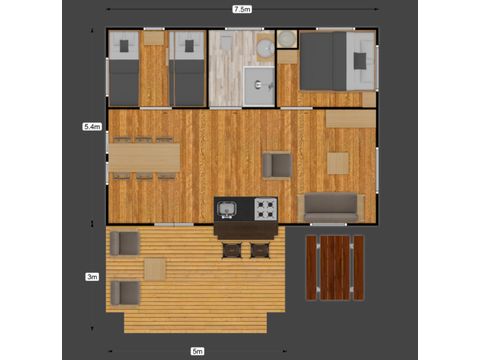 BUNGALOW TOILÉ 4 personnes - Luxury Lodge