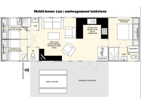 MOBILHOME 8 personnes - 144 Premium  40 m² - 3 chambres - climatisation