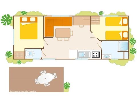 Mobilhome 6 personnes - Comfort XL | 2 Ch. | 4/6 Pers. | Petite Terrasse | Clim.